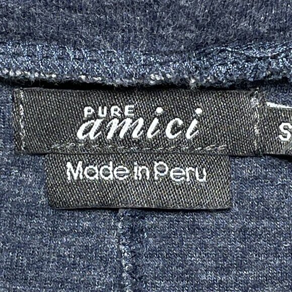 Pure Amici Cowl Neck Sweater Womens Size Small Blue And Gray Made In Peru - Picture 5 of 7